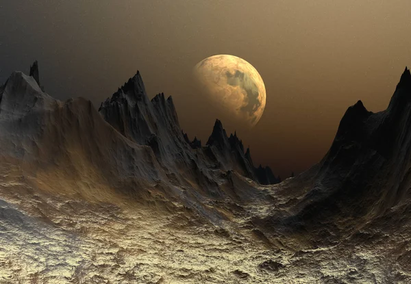 Yapılandırılmış Fantezi Uzaylı Manzarası Görüntü — Stok fotoğraf