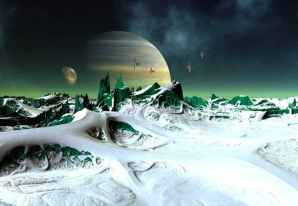 Rendering Fantasy Alien Landscape Illustration — Stockfoto
