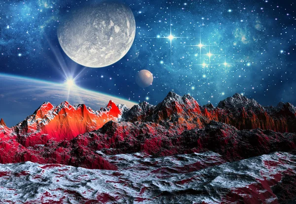 Rendered Fantasy Alien Landschap Illustratie — Stockfoto