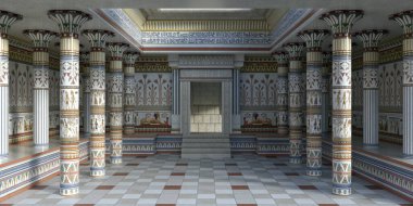 3D Hazırlanmış Mısır Salonu - 3D İllüstrasyon