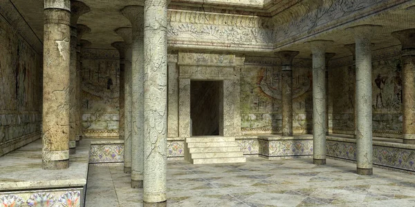 Renderowane Egipskie Hall Ilustracja — Zdjęcie stockowe