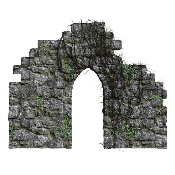 3Dレンダリングファンタジー中世の城遺跡 3Dイラスト — ストック写真