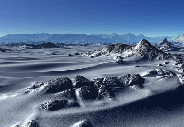 Paisagem Deserto Fantasia Renderizada Ilustração Fotos De Bancos De Imagens