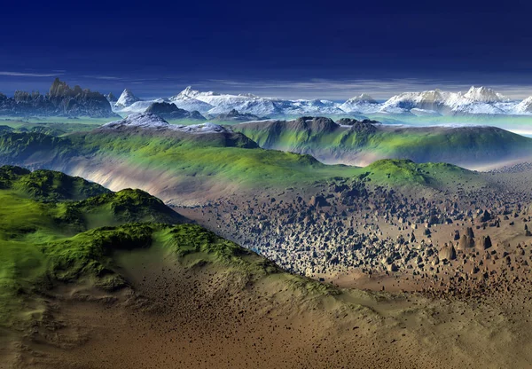 Фентезі Гірський Ландшафт Ілюстрація — стокове фото
