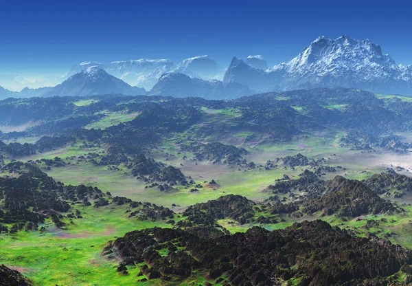 Hazırlanmış Fantezi Dağ Manzarası Görüntü — Stok fotoğraf