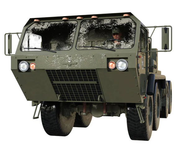 Rendered Military Vehicle Isolated White Background Illustration — Stock Photo, Image