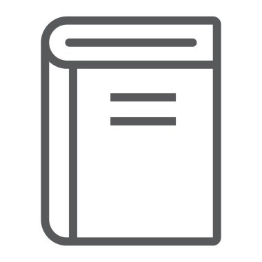 Kitap satırı simgesi, okul ve eğitim, öğrenme işareti vektör grafikleri, Doğrusal model beyaz bir arka planda eps 10.