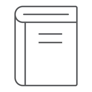 Kitap ince çizgi simgesini, okul ve eğitim, öğrenme işareti vektör grafikleri, Doğrusal model beyaz bir arka planda eps 10.