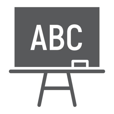 Blackboard glif simgesi, okul ve eğitim kurulu stand işareti vektör grafikleri, beyaz bir arka planda eps 10 katı bir desen.