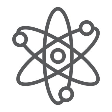 Atom satırı simgesi, okul ve eğitim, fizik vektör grafikleri, Doğrusal model beyaz bir arka planda eps 10 üye.