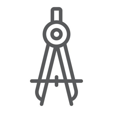 Bölücü satırı simgesi, okul ve eğitim, lamba işareti vektör grafikleri, Doğrusal model beyaz bir arka planda eps 10 compass.