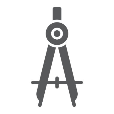 Bölücü glif simgesi, okul ve eğitim, lamba işareti vektör grafikleri, sağlam bir desen beyaz bir arka planda eps 10 compass.