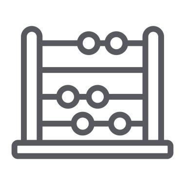 Abaküs satırı simgesi, okul ve eğitim, matematik işareti vektör grafikleri, Doğrusal model beyaz bir arka planda eps 10.