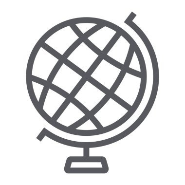 Coğrafya işareti vektör grafikleri, Doğrusal model beyaz bir arka planda eps 10 satır simge, dünya ve dünya,.