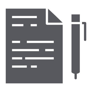 Quiz glif simgesi, okul ve eğitim, sınav işareti vektör grafikleri, beyaz bir arka planda eps 10 katı bir desen.