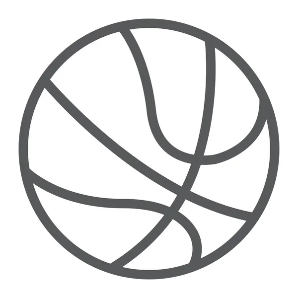 농구 공 선 아이콘, 스포츠 및 게임, 플레이 기호 벡터 그래픽, 흰색 배경, eps 10에 선형 패턴. — 스톡 벡터