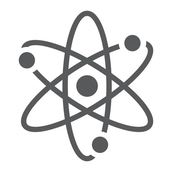 Atom glyf ikona, školy a vzdělávání, fyzika podepsat vektorové grafiky, solidní vzor na bílém podkladu, eps 10. — Stockový vektor