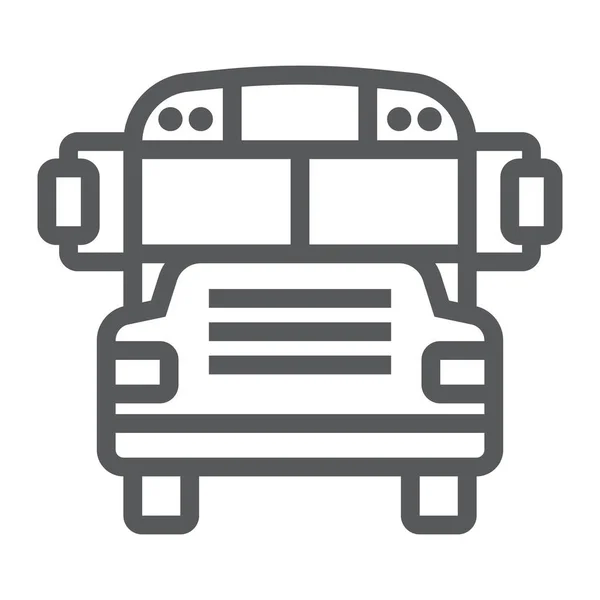 Icono de línea de autobús escolar, escuela y educación, gráficos vectoriales de señales de transporte, un patrón lineal sobre un fondo blanco, eps 10 . — Vector de stock