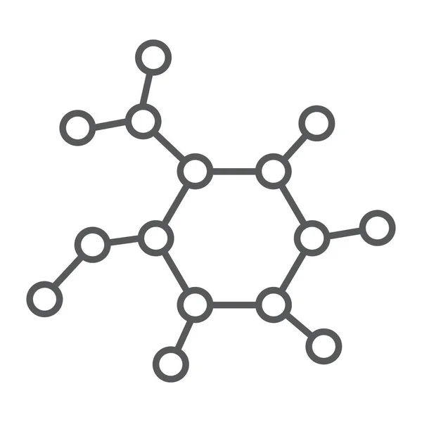 Molécula ícone linha fina, ciência e educação, dna sinal vetor gráficos, um padrão linear em um fundo branco, eps 10 . — Vetor de Stock