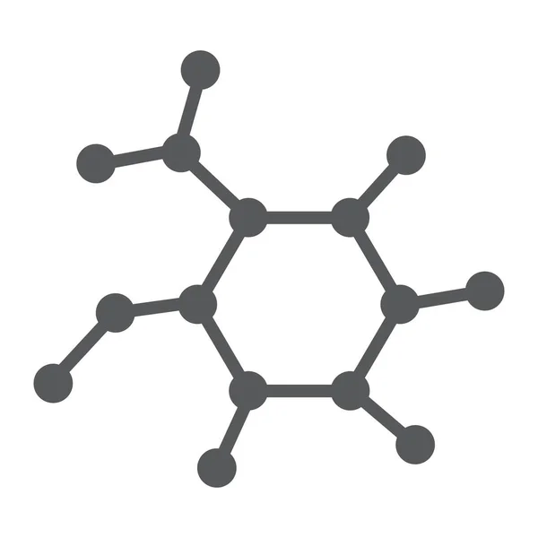 Icona del glifo molecolare, scienza ed educazione, grafica vettoriale del segno del DNA, un modello solido su uno sfondo bianco, ep 10 . — Vettoriale Stock