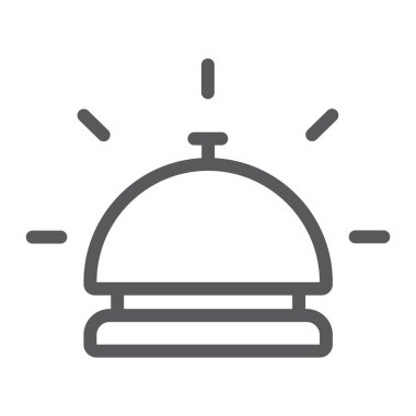 Otel bell satırı simgesi, seyahat ve otel, Resepsiyon işareti vektör grafikleri, Doğrusal model beyaz bir arka planda eps 10.