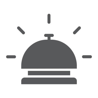 Otel zil glif simgesini, seyahat ve otel, Resepsiyon işareti vektör grafikleri, beyaz bir arka planda eps 10 katı bir desen.