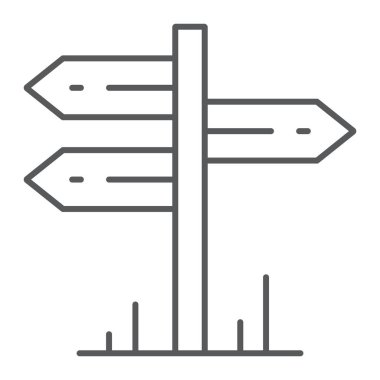 Işaret işareti vektör grafikleri, Doğrusal model beyaz bir arka planda eps 10 tabelasını ince çizgi simgesi, seyahat ve Turizm,.