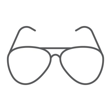 Havacı güneş gözlüğü ince çizgi simgesi, seyahat ve Turizm, güneş gözlüğü vektör grafikleri, Doğrusal model beyaz bir arka planda eps 10 üye.