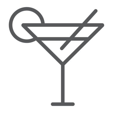 Kokteyl satırı simgesi, seyahat ve Turizm, işareti vektör grafikleri, Doğrusal model beyaz bir arka planda eps 10 iç.