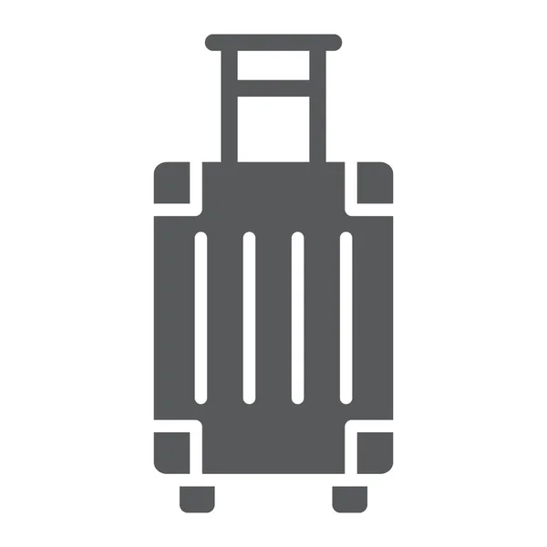 Ícone de glifo de bagagem, viagens e turismo, gráficos de vetor de sinal de bolsa de viagem, um padrão sólido em um fundo branco, eps 10 . — Vetor de Stock
