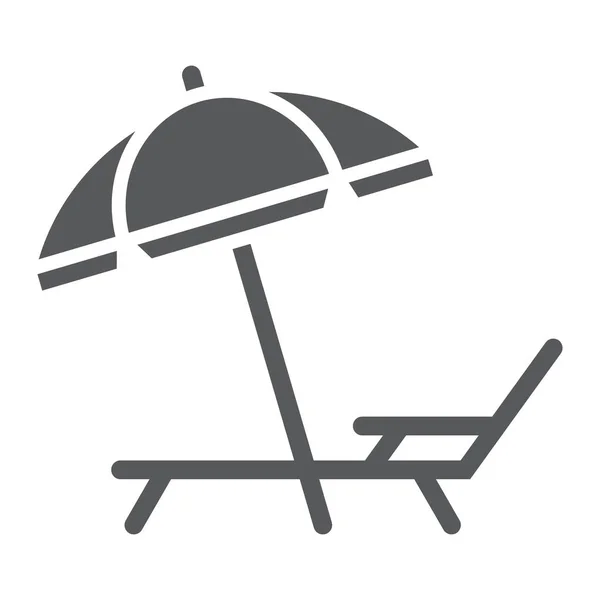 Paraguas y sol icono del glifo salón, viajes y turismo, cubierta con gráficos vectoriales signo de sombrilla, un patrón sólido sobre un fondo blanco, eps 10 . — Vector de stock