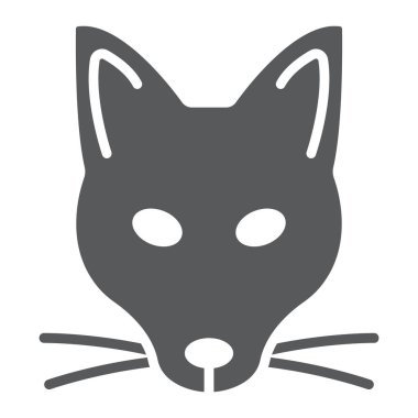 Fox glif simgesi, hayvan ve Hayvanat Bahçesi, maskot işareti vektör grafikleri, beyaz bir arka planda eps 10 katı bir desen.
