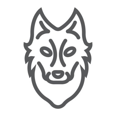 Kurt satırı simgesi, hayvan ve Hayvanat Bahçesi, köpek işareti vektör grafikleri, Doğrusal model beyaz bir arka planda eps 10.