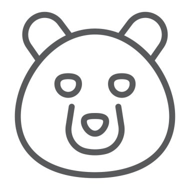 Kır saçlı işareti vektör grafikleri, Doğrusal model beyaz bir arka planda eps 10 ayı satırı simgesi, hayvan ve Hayvanat Bahçesi,.