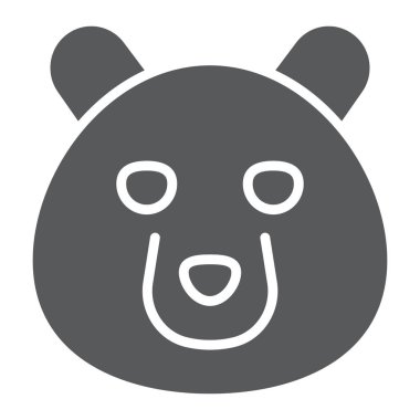 Ayı glif simgesi, hayvan ve Hayvanat Bahçesi, kır saçlı işareti vektör grafikleri, beyaz bir arka planda eps 10 katı bir desen.