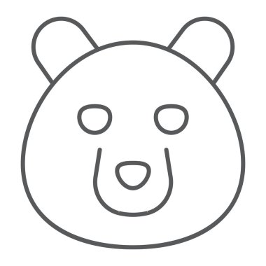 Kır saçlı işareti vektör grafikleri, Doğrusal model beyaz bir arka planda eps 10 ayı ince çizgi simgesi, hayvan ve Hayvanat Bahçesi,.