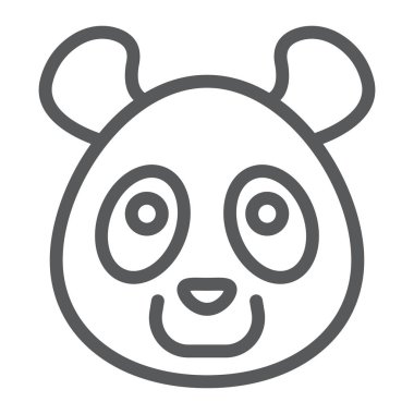 Panda satırı simgesi, hayvan ve Hayvanat Bahçesi, vektör grafikleri, Doğrusal model beyaz bir arka planda eps 10 ayı kayıt.