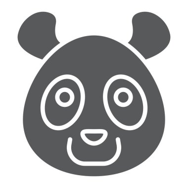 Panda glif simgesi, hayvan ve Hayvanat Bahçesi, vektör grafik, bir katı model beyaz bir arka planda eps 10 ayı kayıt.