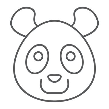 Panda ince çizgi simgesi, hayvan ve Hayvanat Bahçesi, vektör grafikleri, Doğrusal model beyaz bir arka planda eps 10 ayı kayıt.