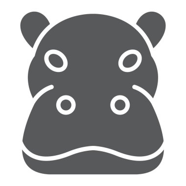 Su aygırı glif simgesi, hayvan ve Hayvanat Bahçesi, su aygırı et işareti vektör grafikleri, beyaz bir arka planda eps 10 katı bir desen.