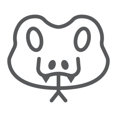 Yılan satırı simgesi, hayvan ve Hayvanat Bahçesi, sürüngen işareti vektör grafikleri, Doğrusal model beyaz bir arka planda eps 10.