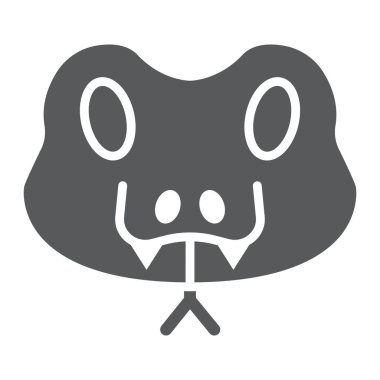 Yılan glif simgesi, hayvan ve Hayvanat Bahçesi, sürüngen işareti vektör grafikleri, beyaz bir arka planda eps 10 katı bir desen.