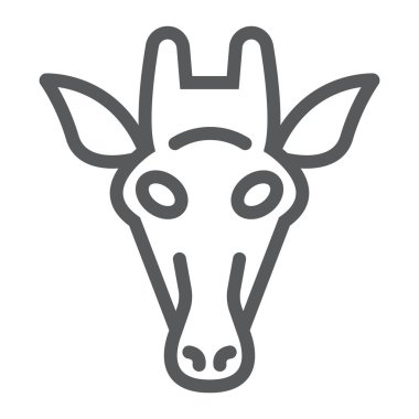 Zürafa satırı simgesi, hayvan ve Hayvanat Bahçesi, memeli işareti vektör grafikleri, Doğrusal model beyaz bir arka planda eps 10.