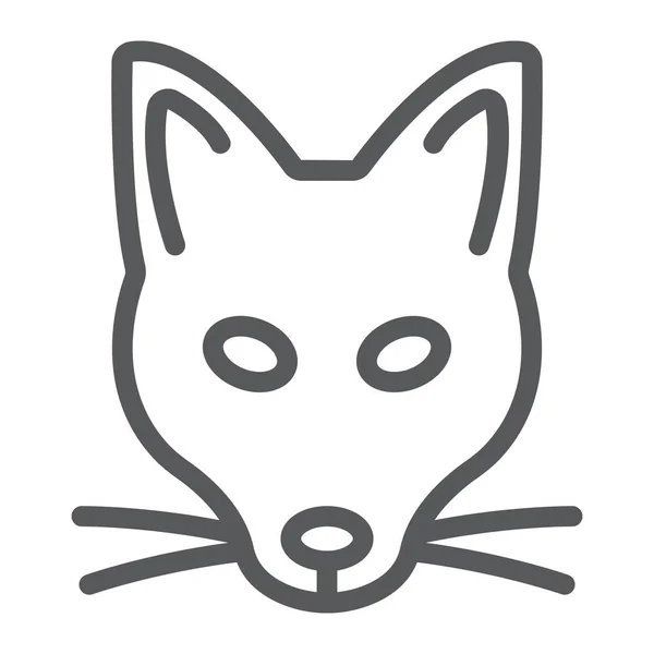 Fox linii ikona, zwierząt i zoo, maskotka wektor grafika, liniowy model na białym tle, eps 10. — Wektor stockowy
