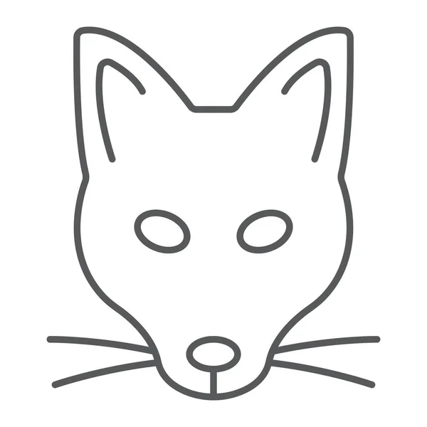 Fox dunne lijn pictogram, dier en zoo, mascotte teken vector graphics, een lineair patroon op een witte achtergrond, eps 10. — Stockvector