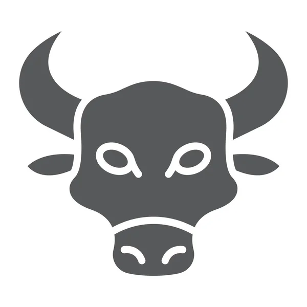 Ícone de glifo de touro, animal e zoológico, gráficos vetoriais de sinais de vaca, um padrão sólido em um fundo branco, eps 10 . —  Vetores de Stock