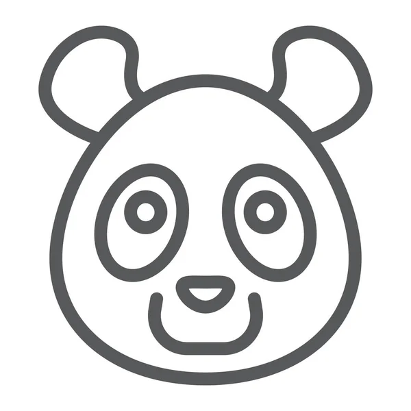 Panda icona linea, animale e zoo, orso segno grafica vettoriale, un modello lineare su uno sfondo bianco, ep 10 . — Vettoriale Stock