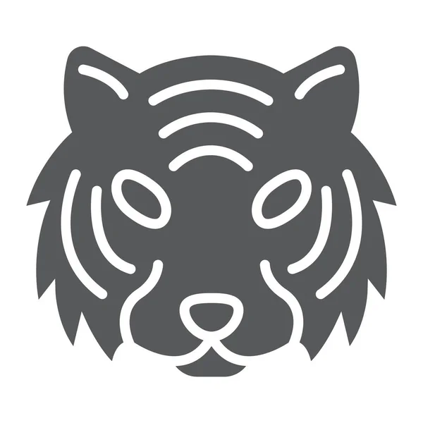 Tygrys glifów ikona, zwierząt i zoo, grafika, wzór stałych na białym tle, eps 10 wektor znak kot. — Wektor stockowy