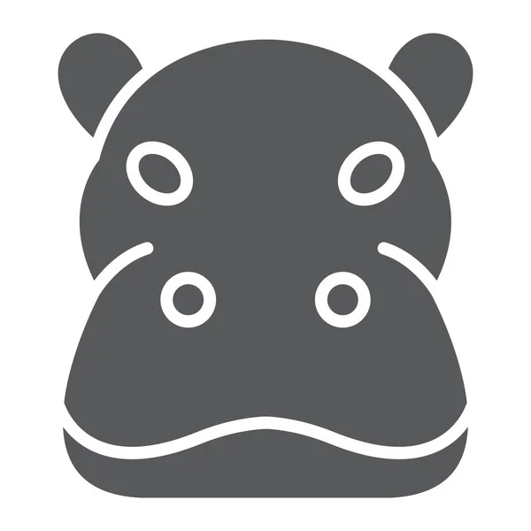 Icono del glifo hipopótamo, animal y zoológico, gráficos vectoriales del signo hipopótamo et, un patrón sólido sobre un fondo blanco, eps 10 . — Archivo Imágenes Vectoriales