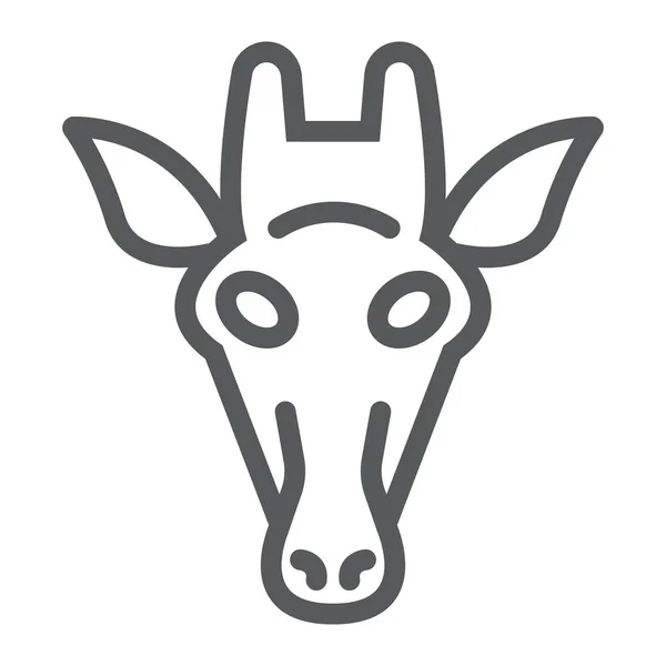 Icono de línea de jirafa, animal y zoológico, gráficos vectoriales de signos de mamíferos, un patrón lineal sobre un fondo blanco, eps 10 . — Archivo Imágenes Vectoriales